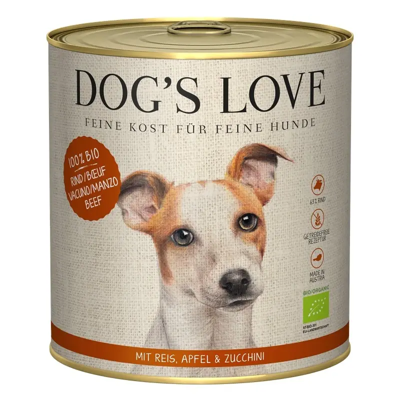 fressnapf DOG'S LOVE BIO 6x800g Rind mit Reis Apfel & Zucchini