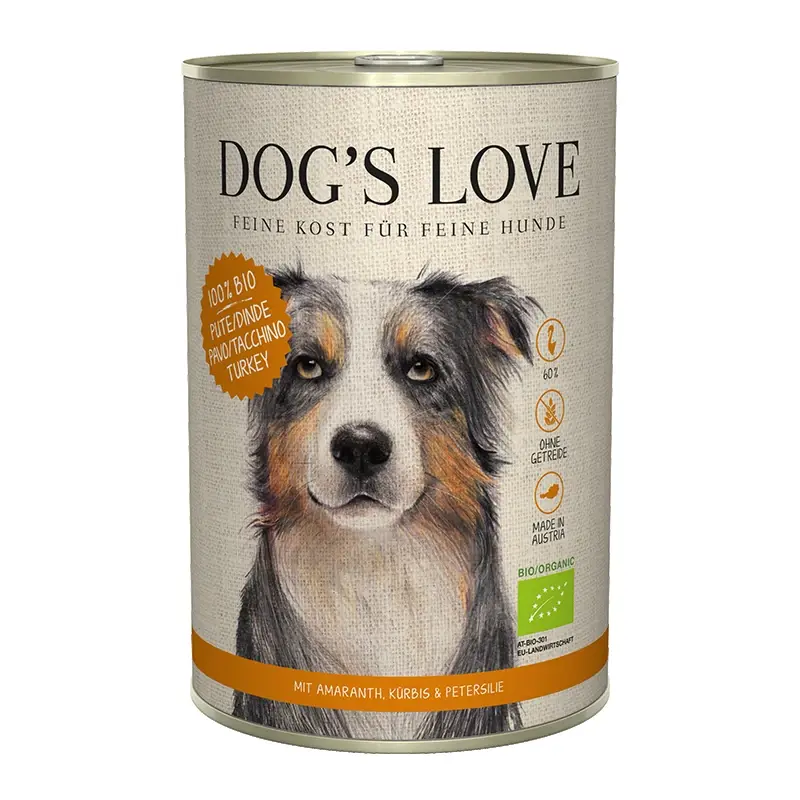 fressnapf DOG'S LOVE BIO 6x400g Pute mit Amaranth & Kürbis