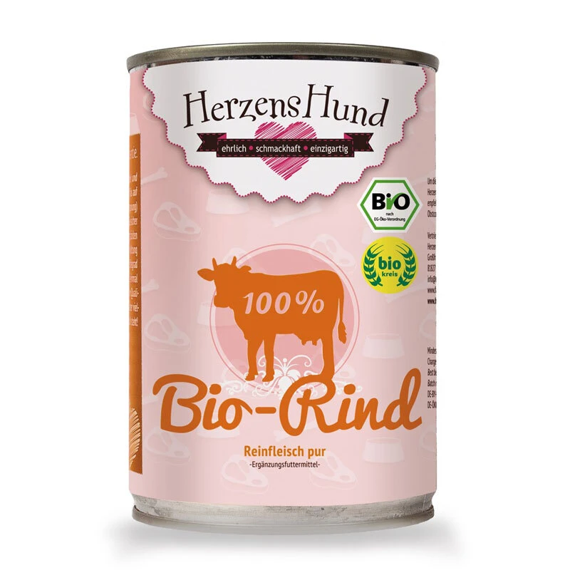 fressnapf HerzensHund Reinfleisch pur BIO 12x400g Bio Rind Valentinstagsangebot