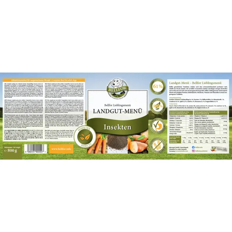 fressnapf Bellfor Hundefutter Nass mit Insekten Getreidefrei - Landgut-Menü - 800g Bestseller