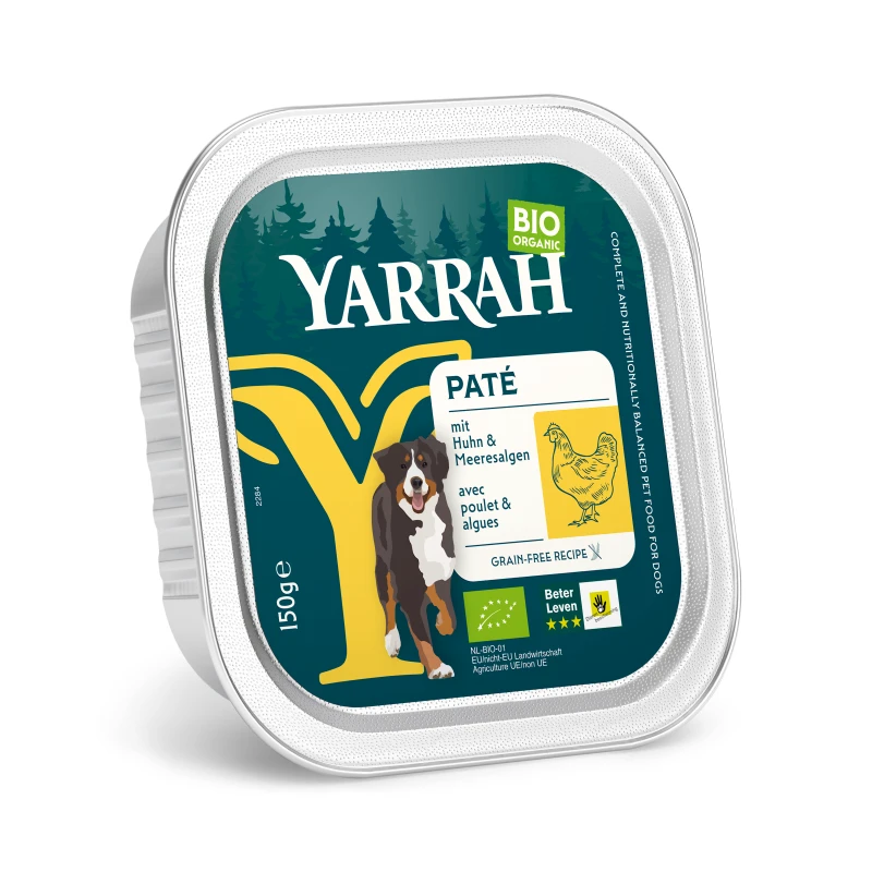 fressnapf Yarrah Bio Nassfutter Adult Pastete 12x150 g Huhn mit Meeresalgen