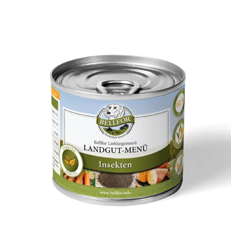 fressnapf Bellfor Hundefutter Nass mit Insekten - Landgut-Menü - 6x200g Räumungsverkauf