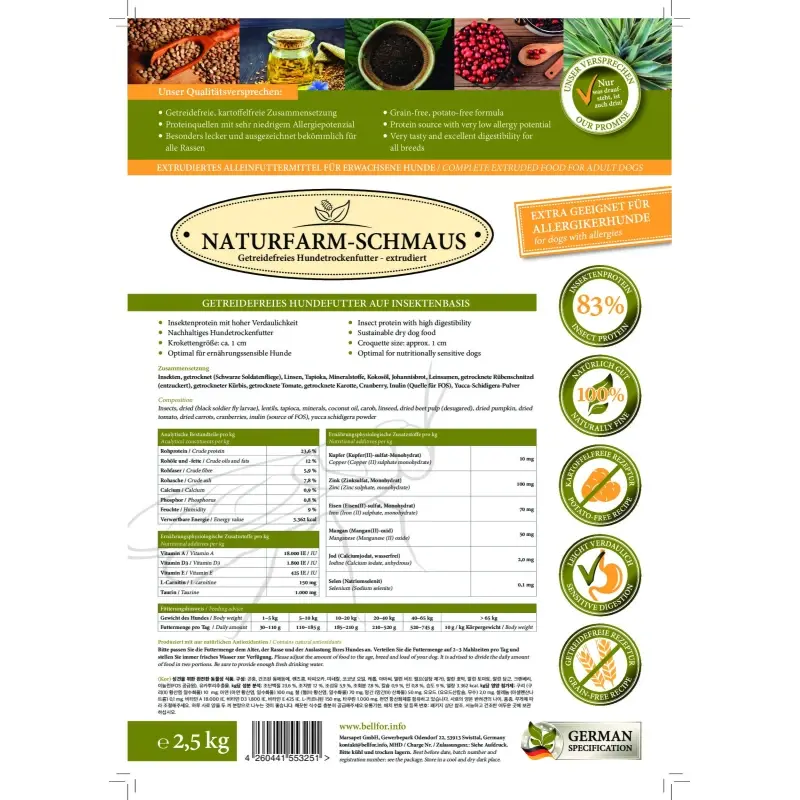 fressnapf Bellfor Trockenfutter mit Insekten - Naturfarm-Schmaus - 2 5 kg Sonderangebote