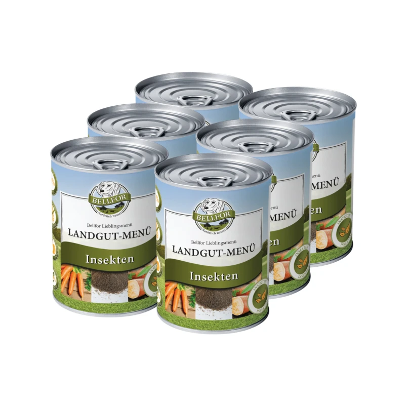 fressnapf Bellfor Hundefutter Nass mit Insekten - Landgut-Menü - 6x800g