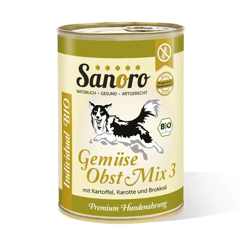 fressnapf Sanoro BIO Gemüse-Obst-Mix 3 mit Bio-Kartoffel 12x400g Letzte 2 Tage