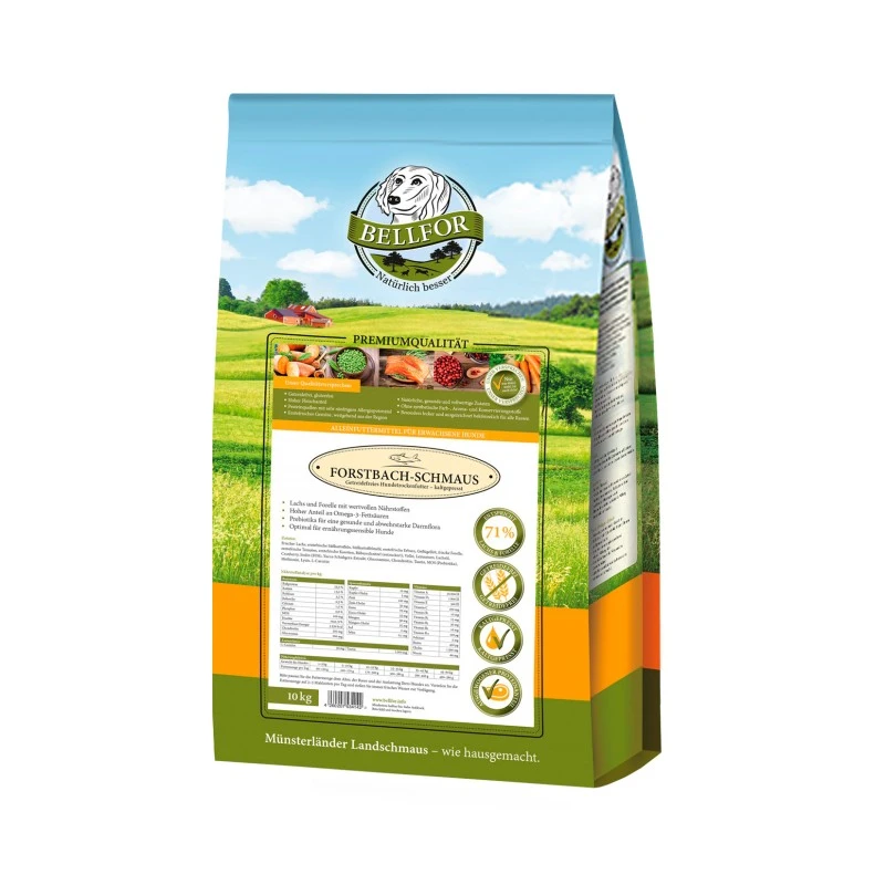 fressnapf Bellfor Trockenfutter für Hunde mit Lachs und Forelle Forstbach-Schmaus - 10 kg Bis zu 60% Rabatt