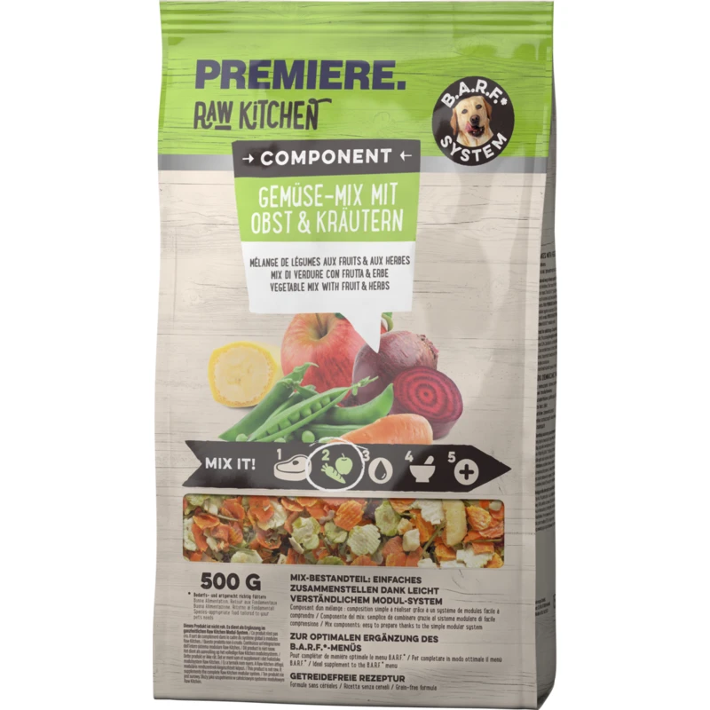 fressnapf PREMIERE RAW KITCHEN Gemüse-Mix mit Obst & Kräutern 500g