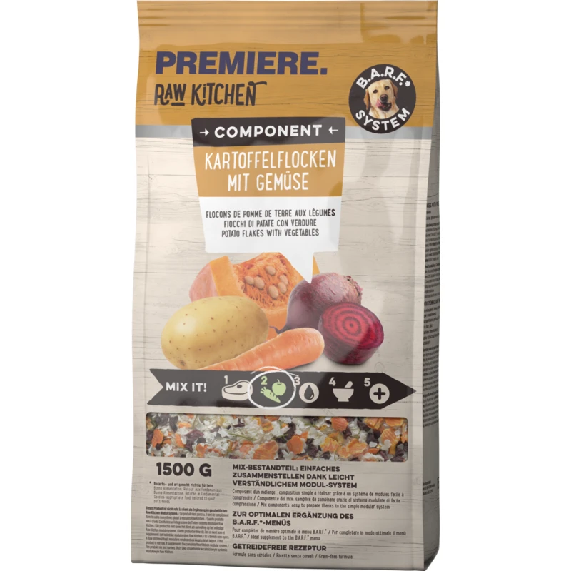 fressnapf PREMIERE RAW KITCHEN Kartoffelflocken mit Gemüse 1 5 kg