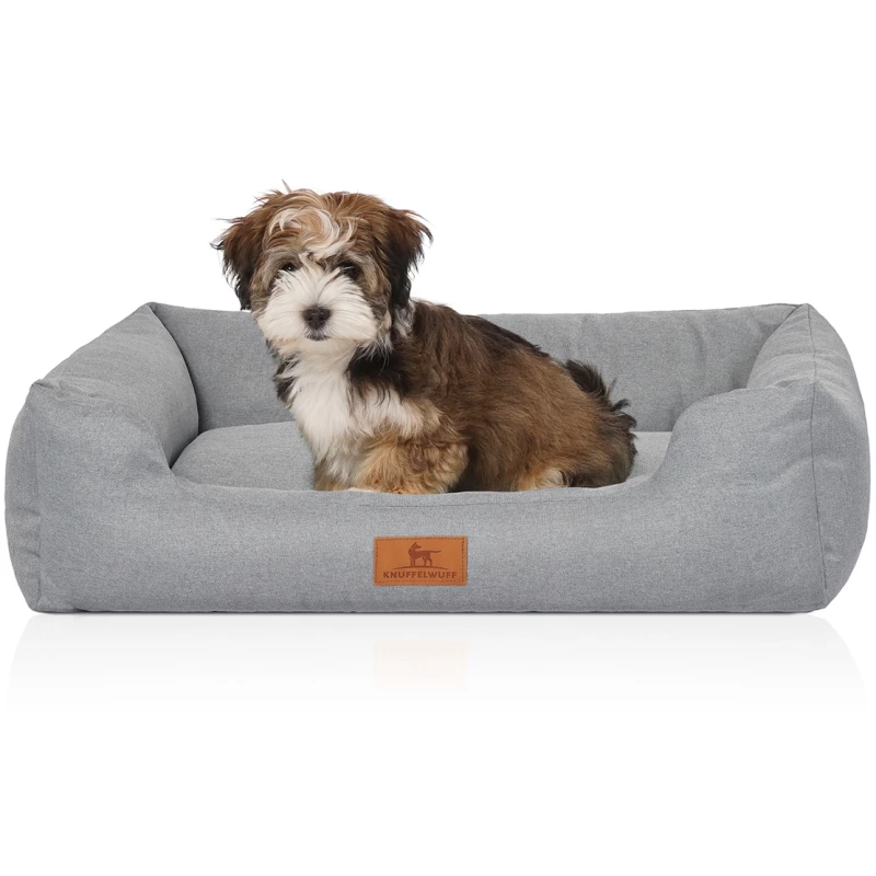 fressnapf Knuffelwuff Hundebett Emma aus Velours mit feinem Handwebcharakter in Pastellfarben petrol M-L Sonderangebot der Fabrik