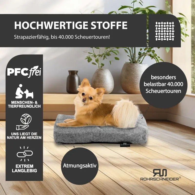 fressnapf Rohrschneider ® Hundebett mit Anti-Rutsch-Boden strapazierfähiges Kissen für Hunde und Katzen B47 x T30 x H7 cm inkl. Gratis-Wassernapf Black Friday