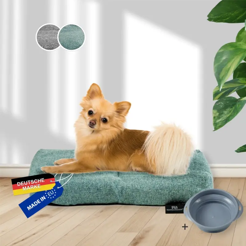 fressnapf Rohrschneider ® Hundebett mit Anti-Rutsch-Boden strapazierfähiges Kissen für Hunde und Katzen B47 x T30 x H7 cm inkl. Gratis-Wassernapf Cyber Monday