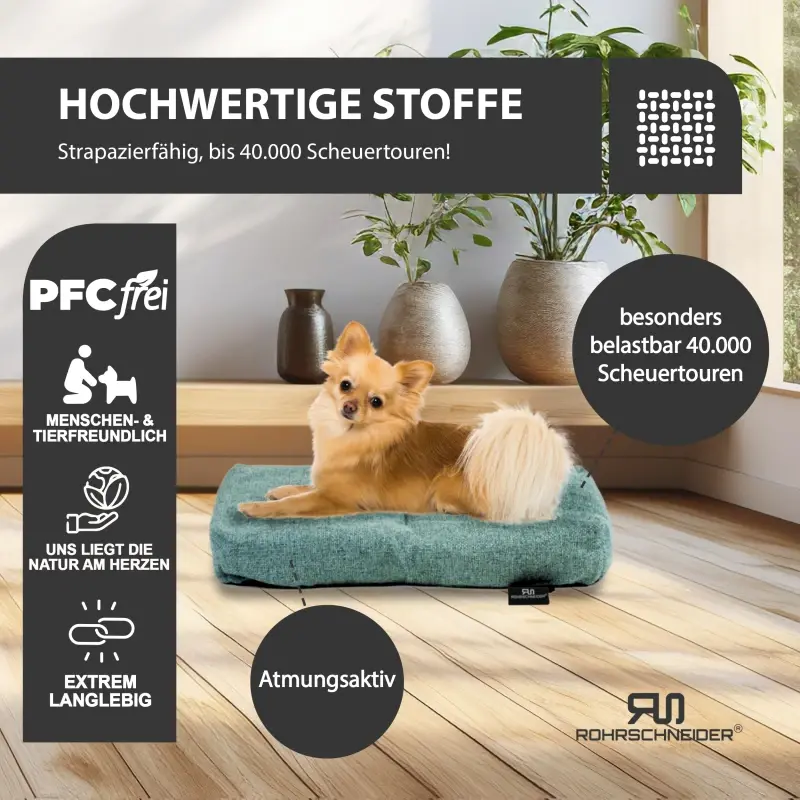 fressnapf Rohrschneider ® Hundebett mit Anti-Rutsch-Boden strapazierfähiges Kissen für Hunde und Katzen B47 x T30 x H7 cm inkl. Gratis-Wassernapf Cyber Monday