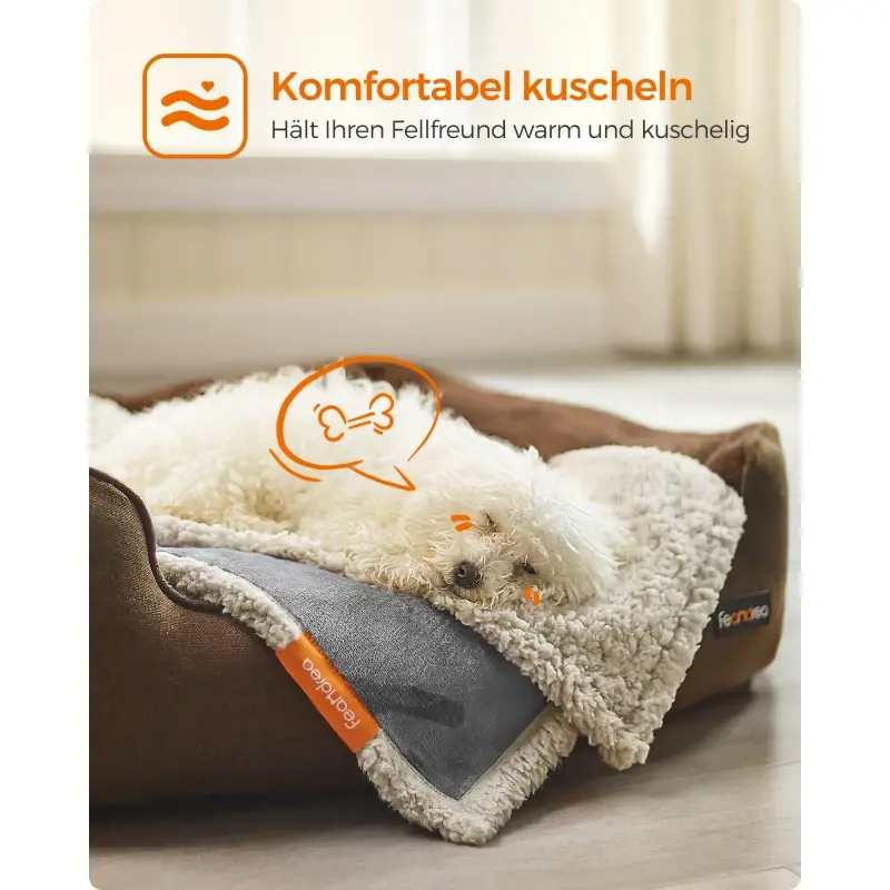 fressnapf FEANDREA Wasserdichte Hundedecke Sherpa Fleece Grau S Fabrikverkauf
