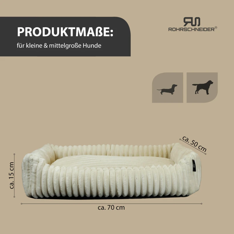 fressnapf Rohrschneider ® Kuschelsofa breiter Cordstoff Deluxe beige JETZT KAUFEN