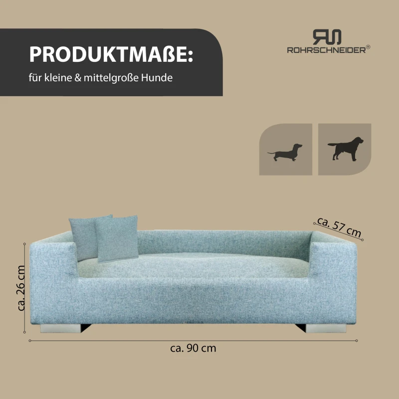 fressnapf Rohrschneider ® Hundesofa Hundebett für mittelgroße und grosse Hunde inkl. 2x Dekokissen 50% Rabatt mit kostenlosem Versand