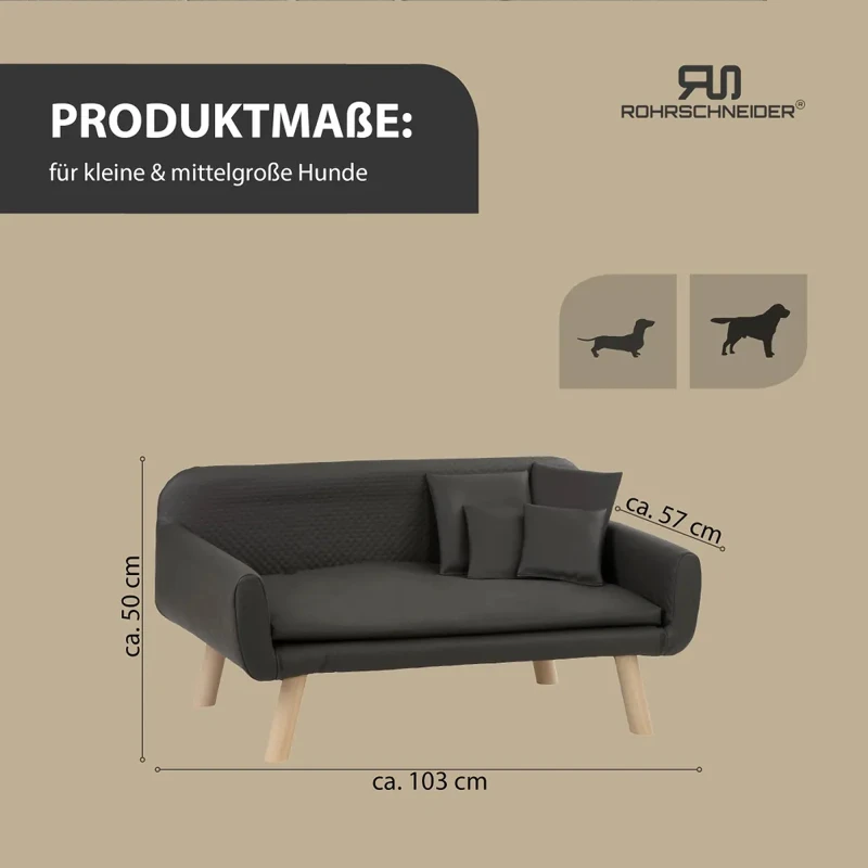 fressnapf Rohrschneider ® Hundebett Kunstleder Hundecouch mit Gratis-Beigabe 50% Rabatt für begrenzte Zeit
