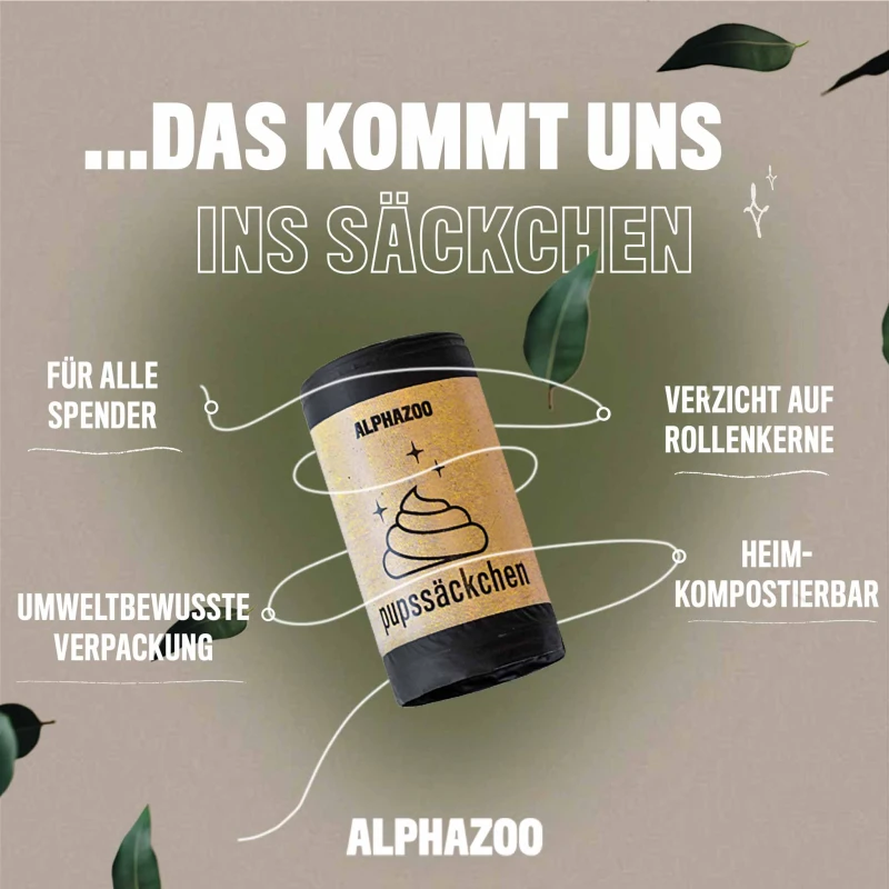 fressnapf ALPHAZOO Pupssäckchen Kotbeutel 120 Stück für Hunde I Kompostierbare Hundekotbeutel Wochenangebot