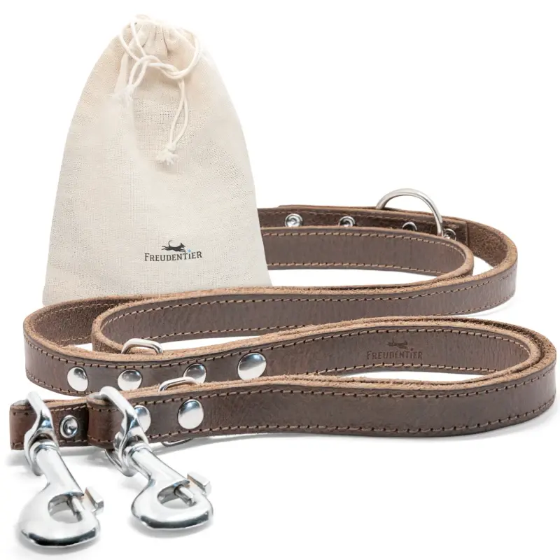 fressnapf Freudentier Führleine aus Leder dunkelbraun 1 6 cm