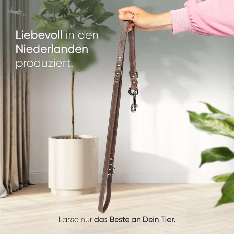 fressnapf Freudentier Führleine aus Leder dunkelbraun 1 6 cm zollfrei