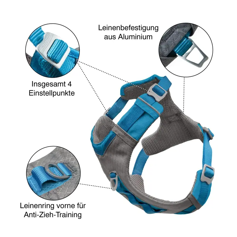 fressnapf Kurgo Journey Air Hundegeschirr blau/ grau L Flash Sale