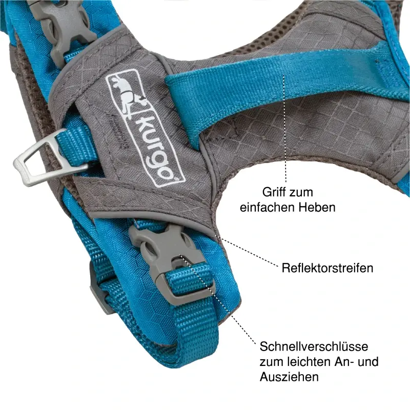 fressnapf Kurgo Journey Air Hundegeschirr blau/ grau L Flash Sale