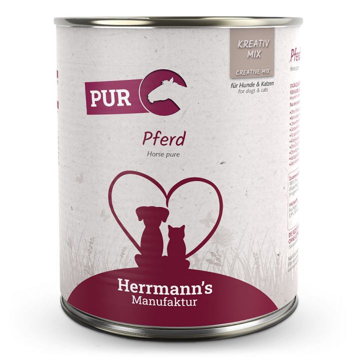 petspremium Herrmann's Pferd Reinfleisch Kreativ-Mix Ergänzung Nassfutter 12 x 800 g