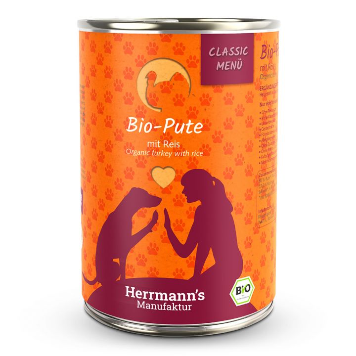 petspremium Herrmann's Bio-Pute mit Reis Classic Nassfutter 24 x 400 g