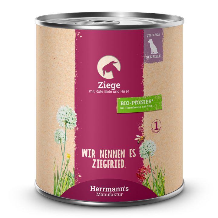 petspremium Herrmann's Ziege mit rote Beete und Hirse Selection Sensible Nassfutter 24 x 800 g