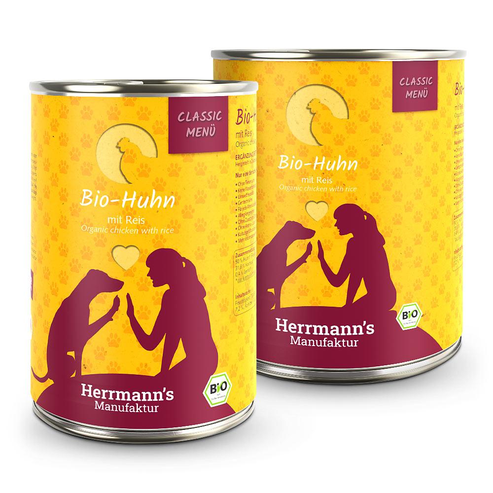petspremium Herrmann's Bio-Huhn mit Reis Classic Nassfutter 12 x 800 g Angebote