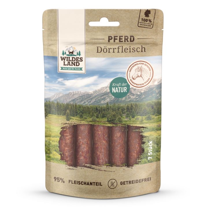 petspremium Wildes Land Pferd Dörrfleisch Snack 7 Stück