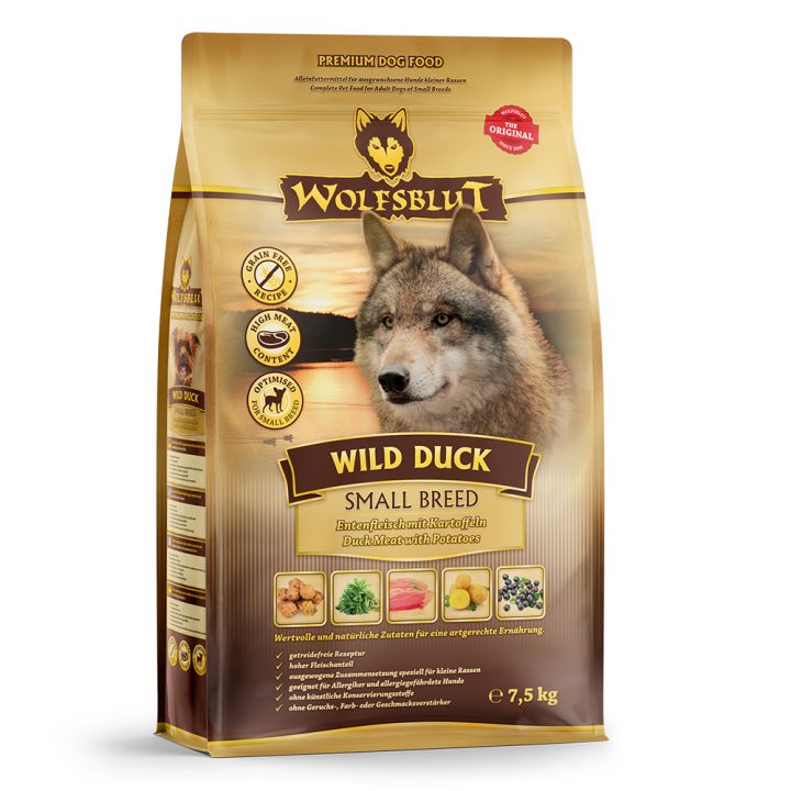petspremium Wolfsblut Wild Duck - Ente und Kartoffel Small Breed Trockenfutter 7 5 kg