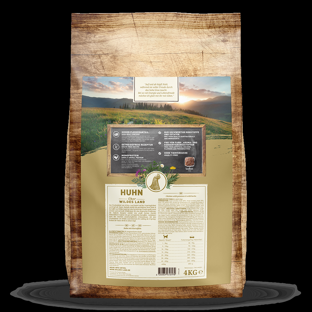 petspremium Wildes Land Huhn mit Kartoffeln und Wildkräutern Classic Adult Trockenfutter 30 kg Discount Store für neue Produkte