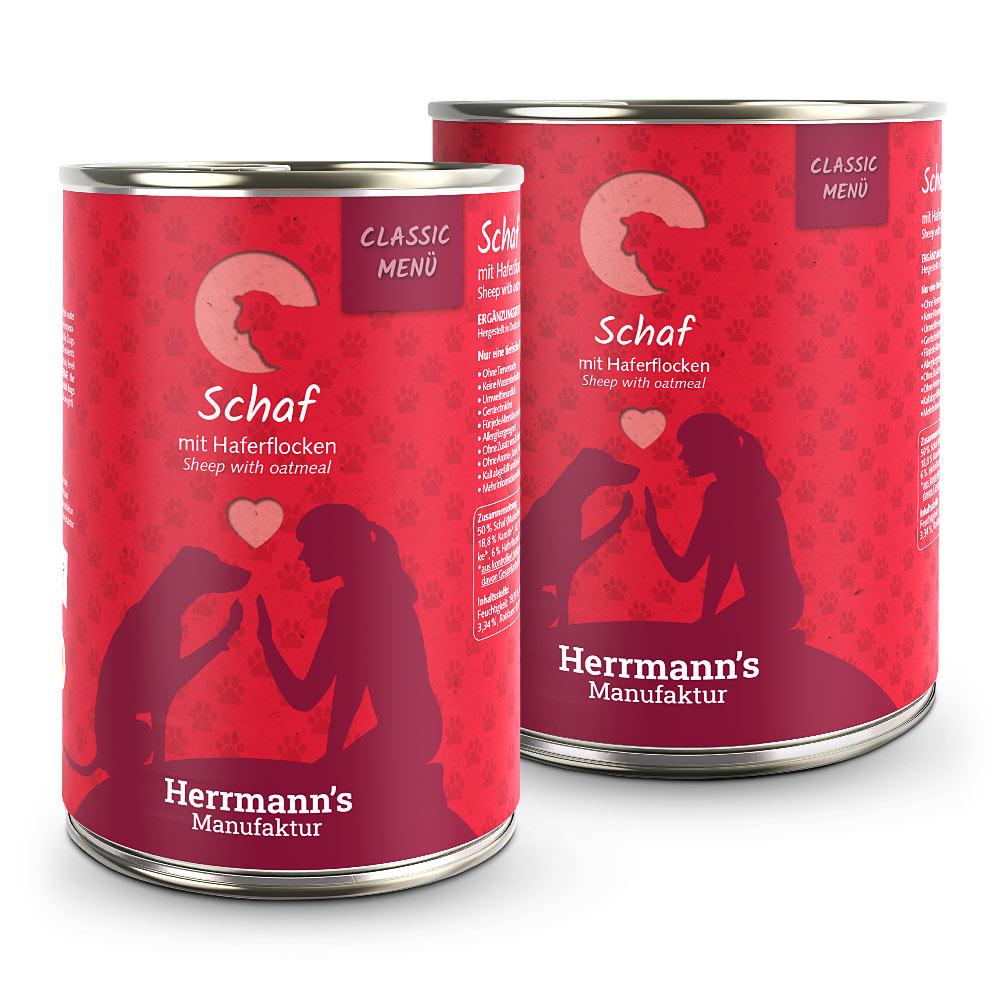 petspremium Herrmann's Schaf mit Haferflocken Classic Nassfutter 48 x 400 g Versandkostenfrei