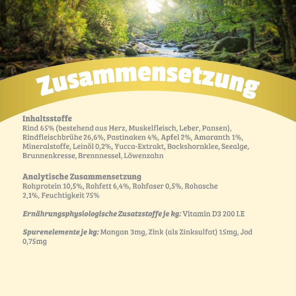 petspremium Natural Rind mit Pastinake Apfel und Amaranth Nassfutter 12 x 800 g Vatertagsangebot