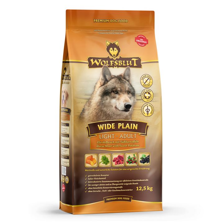 petspremium Wolfsblut Wide Plain - Pferdefleisch und Süßkartoffel Light Trockenfutter 2 x 12 5 kg Zeitlich begrenztes Angebot