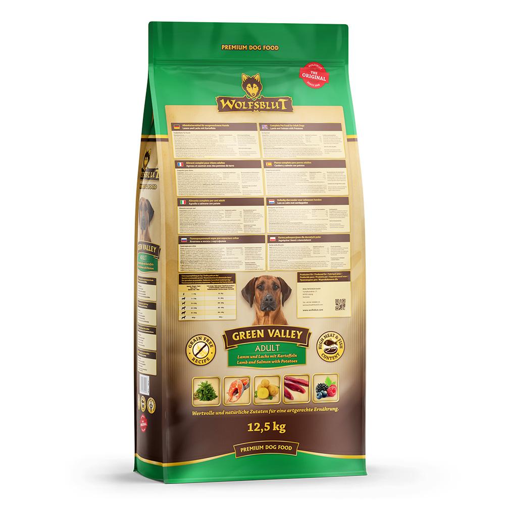 petspremium Wolfsblut Green Valley - Lamm und Lachs Adult Trockenfutter 12 5 kg Kauf eins, bekomm eins gratis