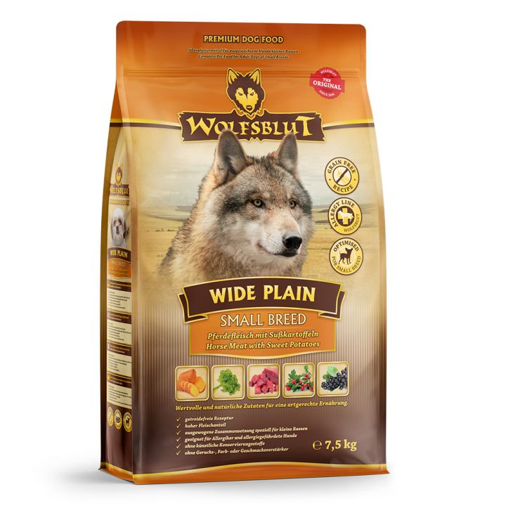 petspremium Wolfsblut Wide Plain - Pferdefleisch und Süßkartoffel Small Breed Trockenfutter 2 x 7 5 kg Super Sparpreis