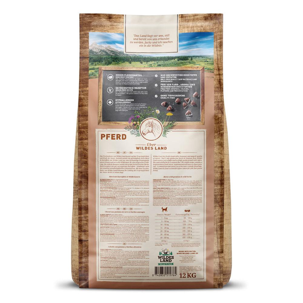 petspremium Wildes Land Pferd mit Kartoffeln und Wildkräutern Classic Adult Trockenfutter 2 x 12 kg 50% Rabatt mit kostenlosem Versand