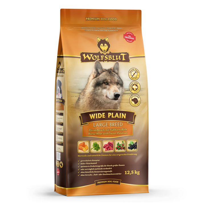 petspremium Wolfsblut Wide Plain - Pferdefleisch und Süßkartoffel Large Breed Trockenfutter 2 x 12 5 kg 2025