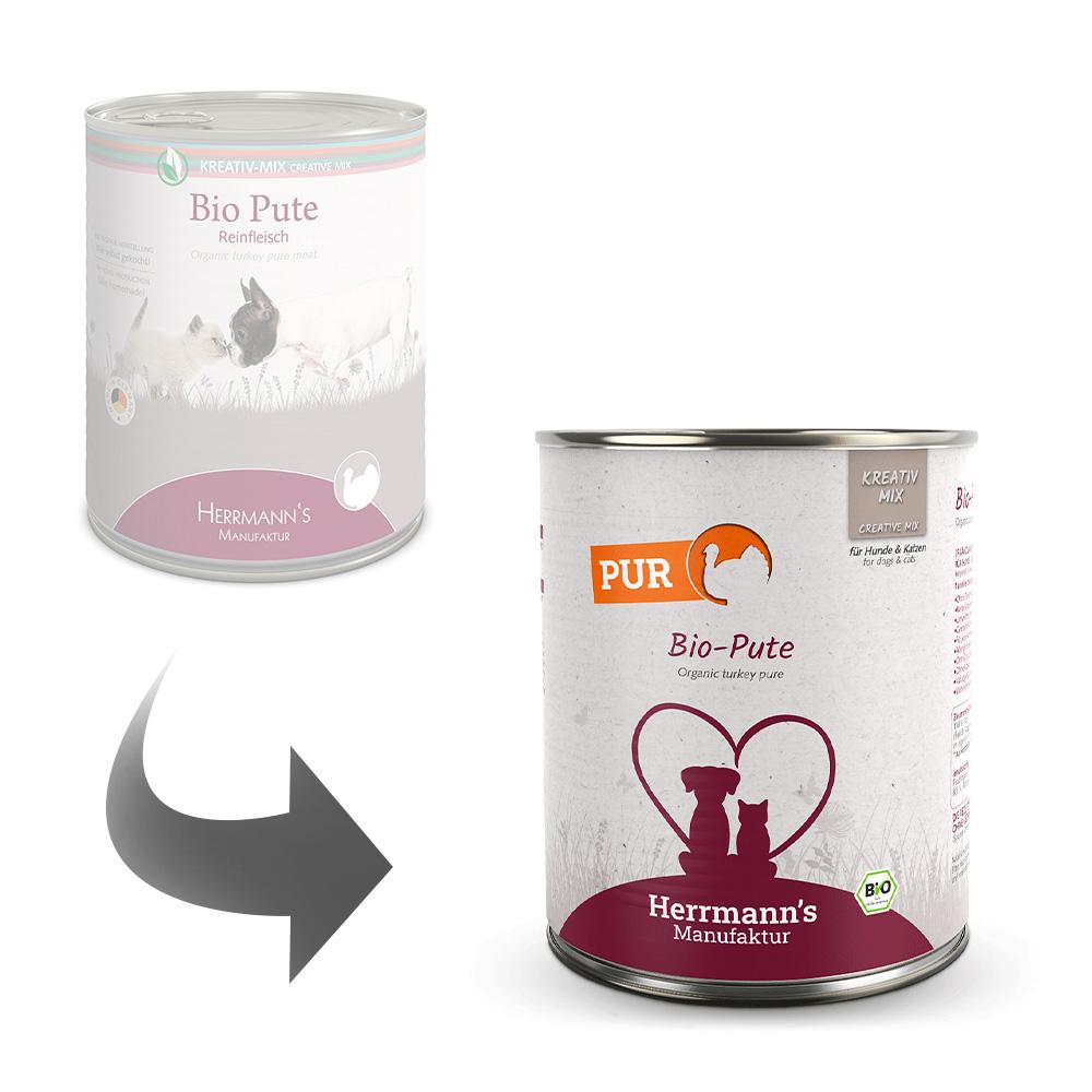 petspremium Herrmann's Bio Rind Reinfleisch Kreativ-Mix Ergänzung Nassfutter 24 x 800 g Blitzverkäufe