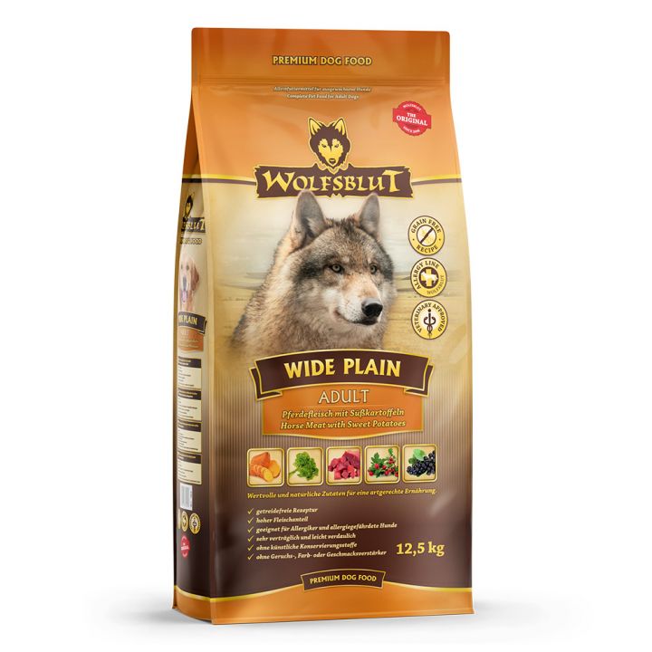 petspremium Wolfsblut Wide Plain - Pferdefleisch und Süßkartoffel Adult Trockenfutter 29 kg Rabatt