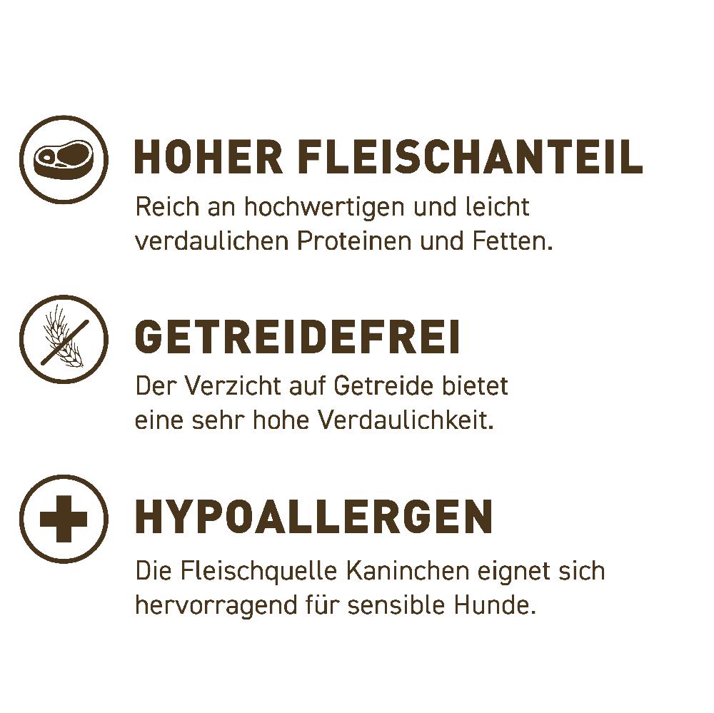 petspremium Wildes Land Kaninchen mit Kartoffeln und Wildkräutern Classic Adult Trockenfutter 12 kg Super Sparpreis