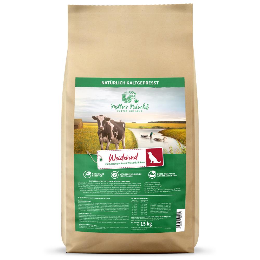petspremium Müller’s Naturhof Weiderind Traditionell Trockenfutter 15 kg Kostenlose Rückgabe
