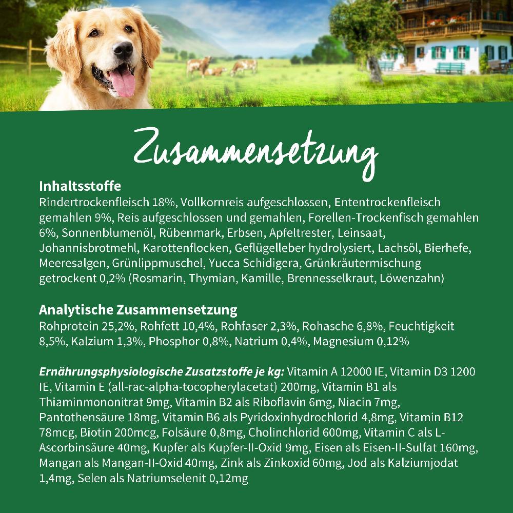 petspremium Müller’s Naturhof Weiderind Traditionell Trockenfutter 15 kg Kostenlose Rückgabe