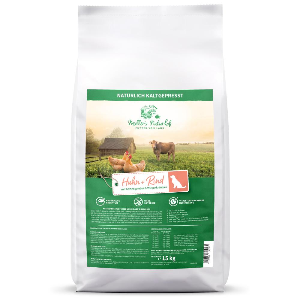 petspremium Müller’s Naturhof Huhn und Rind Getreidefrei Trockenfutter 2 x 15 kg Begrenzte Freigabe