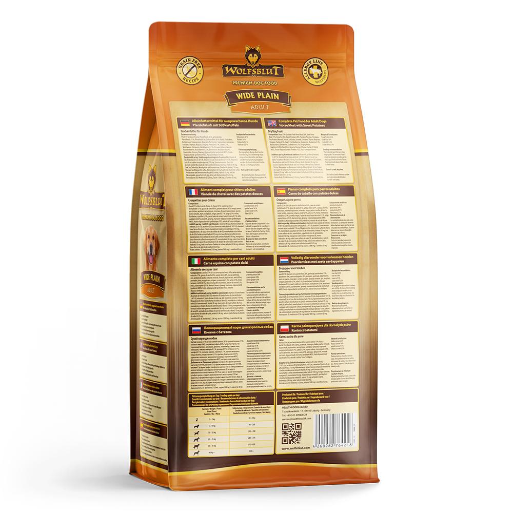 petspremium Wolfsblut Wide Plain - Pferdefleisch und Süßkartoffel Adult Trockenfutter 3 x 2 kg 50% Rabatt mit kostenlosem Versand