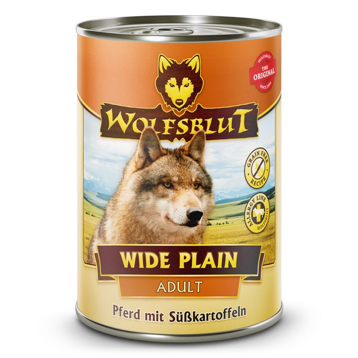 petspremium Wolfsblut Wide Plain - Pferd mit Süßkartoffeln Adult Nassfutter 6 x 395 g Begrenzt auf 3 Tage