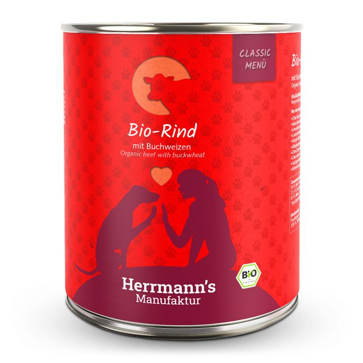 petspremium Herrmann's Bio-Rind mit Buchweizen Classic Nassfutter 12 x 800 g Große Rabatte