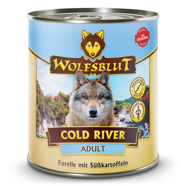 petspremium Wolfsblut Cold River - Forelle mit Süßkartoffeln Adult Nassfutter 6 x 800 g Kauf eins, bekomm eins gratis