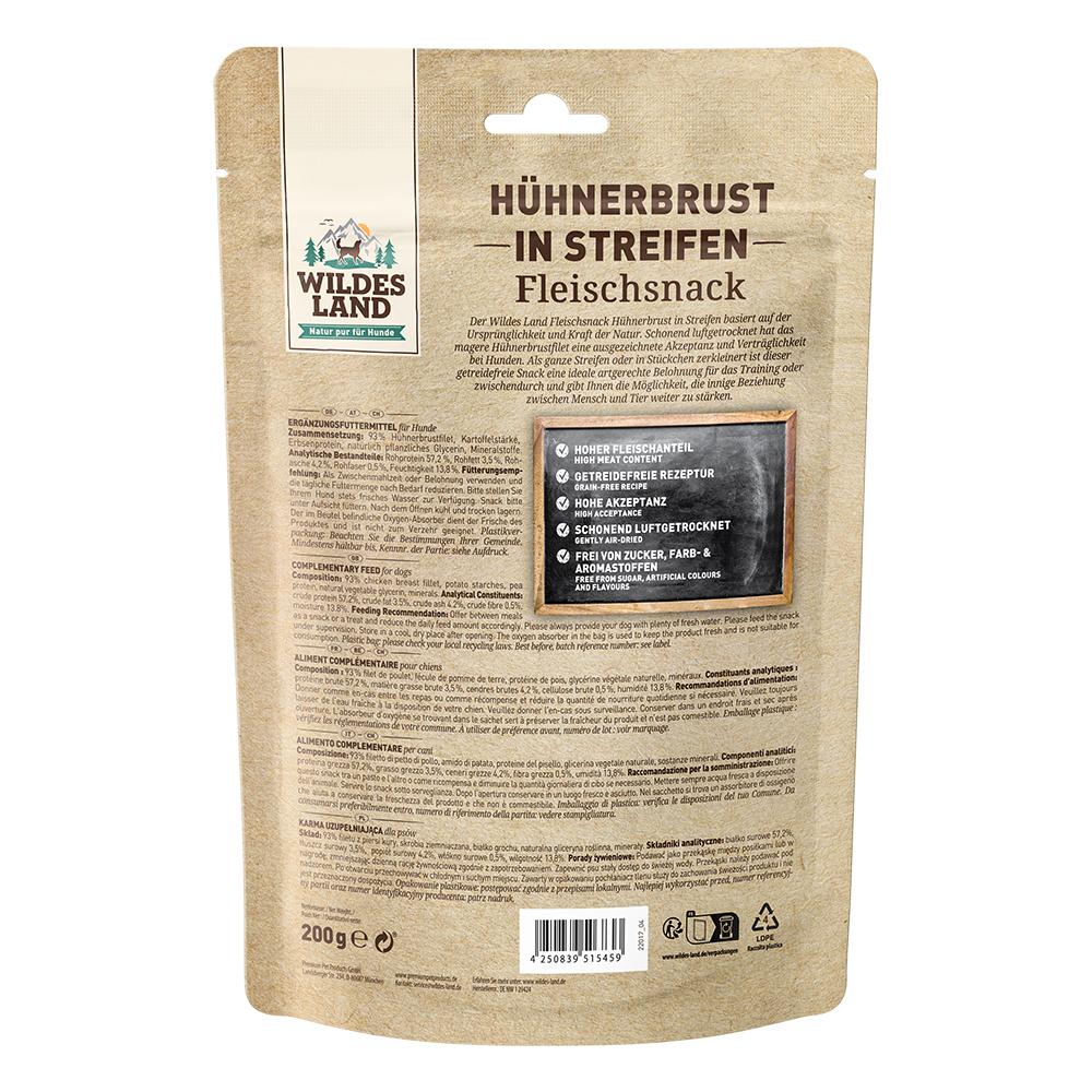 petspremium Wildes Land Hühnerbrust in Streifen Fleischsnacks Snack 8 x 200 g Neueste Stile